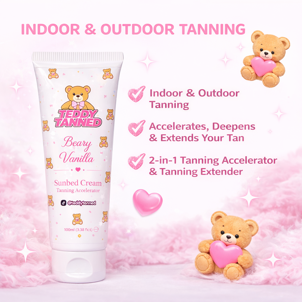 Travel Size Teddy Tanned Beary Vanilla Sunbed Cream Tanning Accelerator - 100ml