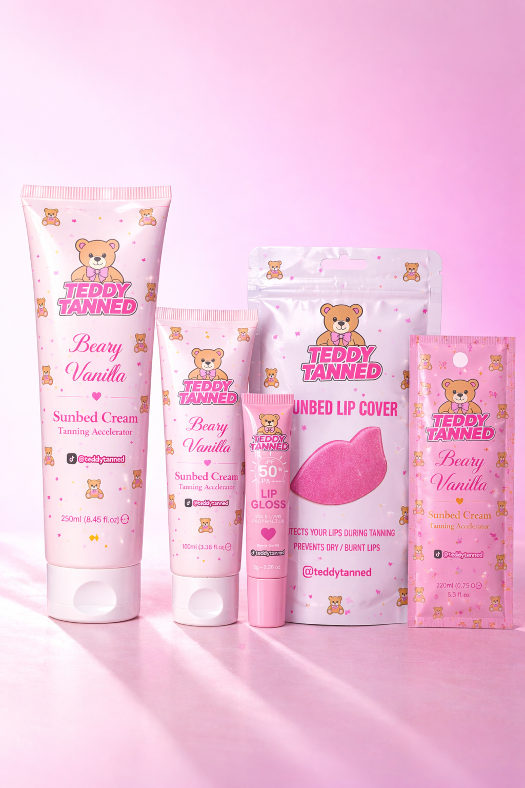 Beary Big Bottle Teddy Tanned Beary Vanilla Sunbed Cream Tanning Accelerator - 250ml